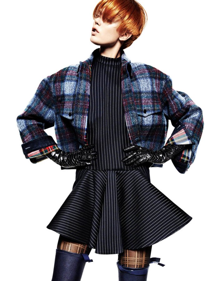 Vogue China October 2013-Pretty in Plaid