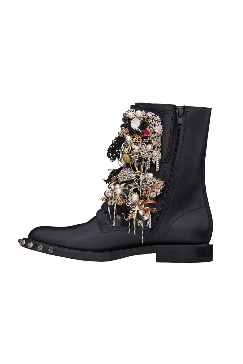 Saint Laurent by Heidi Slimane-Embellished Leather Boots, price on request