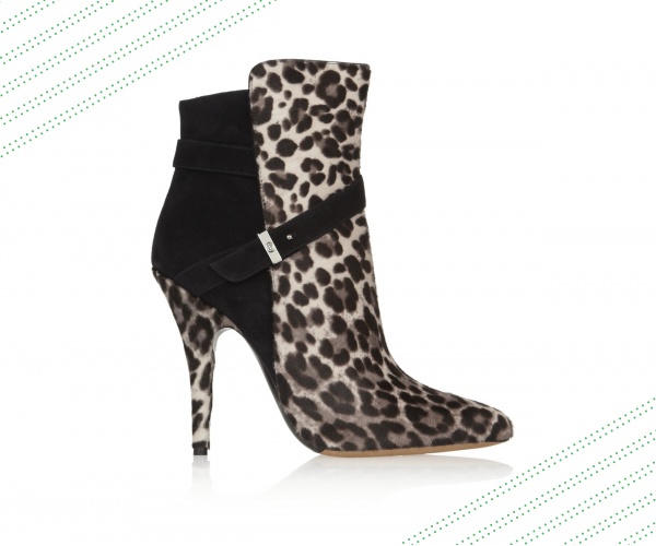 Tabitha Simmons Hunter leopard-print calf hair and suede ankle boot, $1,345