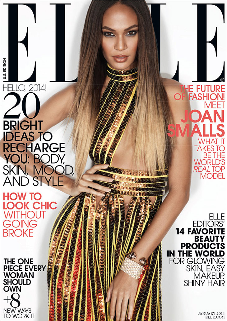 Joan Smalls by Michael Thompson for Elle US January 2014