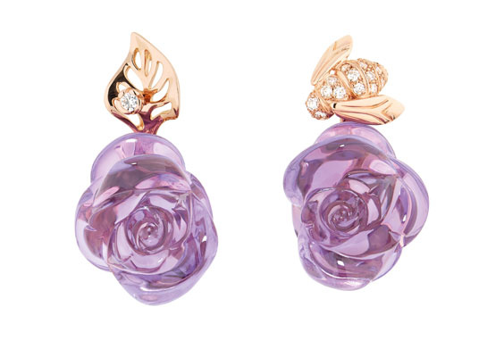 "Rose Dior Pré Catalan" earrings in 18k rose gold and amethyst