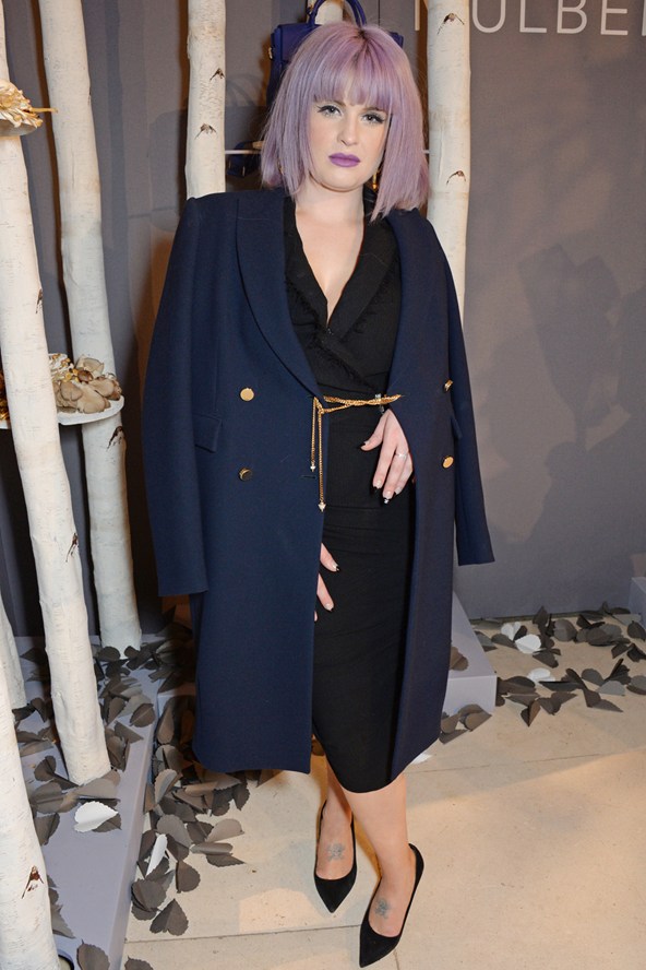 Kelly Osbourne wore a Mulberry double-breasted coat